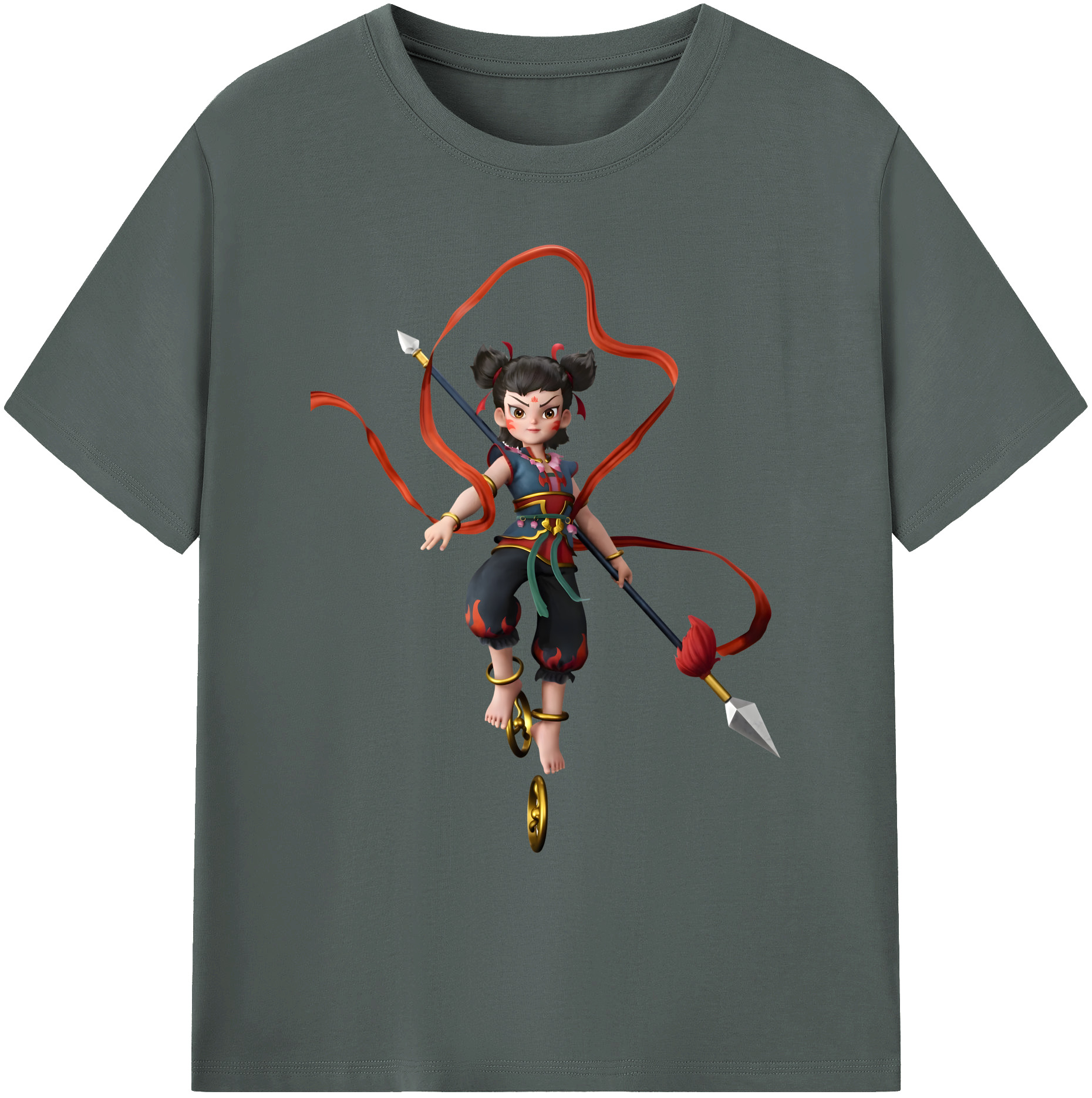 （画像用） Ne Zha 2 ナタ 魔童の大暴れ 綿100％ メンズ半袖Tシャツ｜肌触りやわらか＆通気性